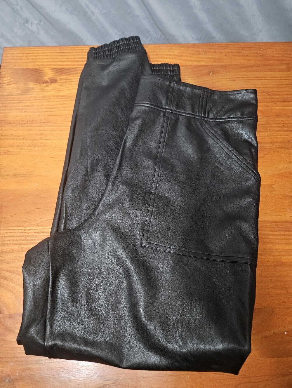 Spanx Faux Leather Jogger Pants Biker Grunge Stretch Black Size 2X!